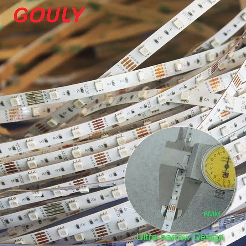 DC12V Custom Waterproof 6mm Ultra-Narrow Mini RGB Color-Changing LED Strip Lights